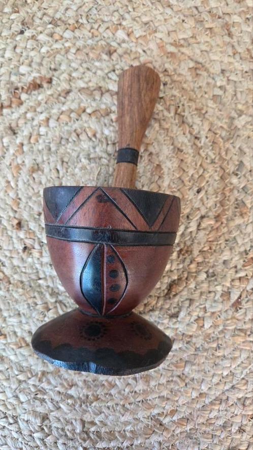 Houten massieve vijzel, Antiek en Kunst, Kunst | Niet-Westerse kunst, Ophalen of Verzenden
