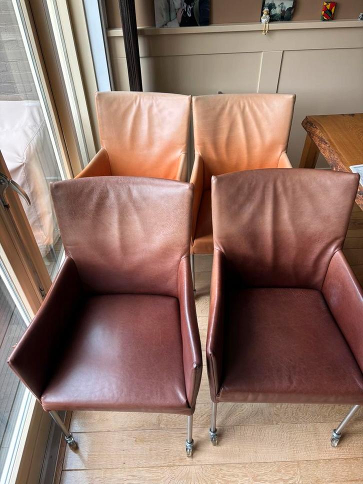 4 eetkamer stoelen van Bert Plantagie, Huis en Inrichting, Stoelen, Gebruikt, Vier, Bruin, Ophalen
