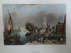 staalgravure Dordrecht havenhoofd kerk schepen A. Carse 1860, Antiek en Kunst, Kunst | Etsen en Gravures, Verzenden