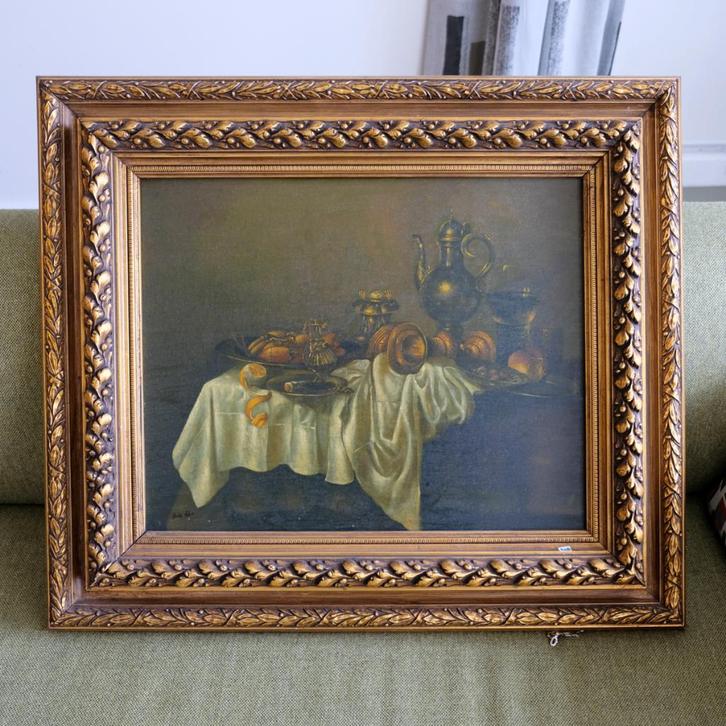 Gesigneerd Heda, Antiek en Kunst, Kunst | Schilderijen | Klassiek, Ophalen of Verzenden