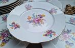 Eet diner platte borden mooi gebloemd, Antiek en Kunst, Antiek | Servies los, Ophalen of Verzenden