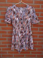 jumpsuit playsuit met bladprint in oranje en zwart maat XS, Ophalen of Verzenden, Zo goed als nieuw, Maat 34 (XS) of kleiner, Zwart