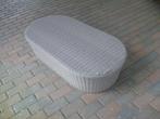 een kunstrieten ovale lage tuintafel 60x120, Tuin en Terras, Tuintafels, Ophalen, Gebruikt, Ovaal, Kunststof