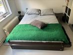 Auping bed met Auping spiraalbodem and matrassen, Huis en Inrichting, Slaapkamer | Bedden, 160 cm, Gebruikt, Bruin, Hout