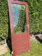 Hardhouten buitendeur, Glas, 80 tot 100 cm, Gebruikt, Buitendeur
