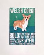 Welsh Corgi hond eigenschappen reclamebord van metaal deco, Dieren en Toebehoren, Info@deconoord.nl, Deco Noord, Nieuw, Ophalen of Verzenden