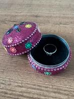 Zilveren Kinderring Vlinder, Nieuw, Ophalen of Verzenden, Kleiner dan 17, Met edelsteen