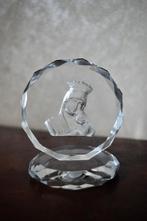 Icoon Beeldje Madonna Maria met Kind Glas CHIPJE 8 cm, Ophalen of Verzenden, Gebruikt, Beeld(je)