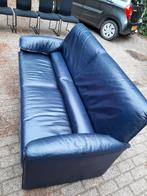 Blauwe leren Leolux Bora Bora tweepersoons bank., Huis en Inrichting, Ophalen, Gebruikt, 150 tot 200 cm, Tweepersoons