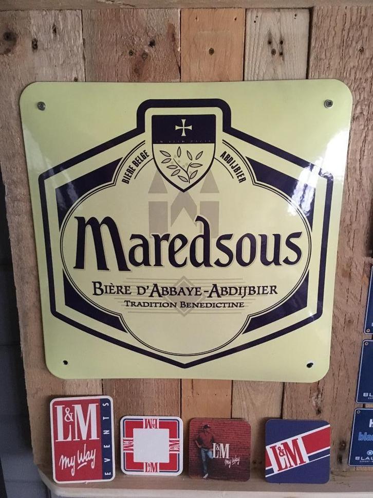 Maredsous Emaille Bord, Verzamelen, Merken en Reclamevoorwerpen, Zo goed als nieuw, Reclamebord, Ophalen
