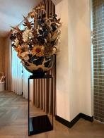 Vaas met zijdebloemen en Staander, Ophalen, Kunststof, Zwart, Zo goed als nieuw