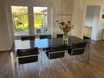 Houten design eettafel, slender van lourens Fisher 220x90 cm, Gebruikt, Design, 200 cm of meer, Vijf personen of meer