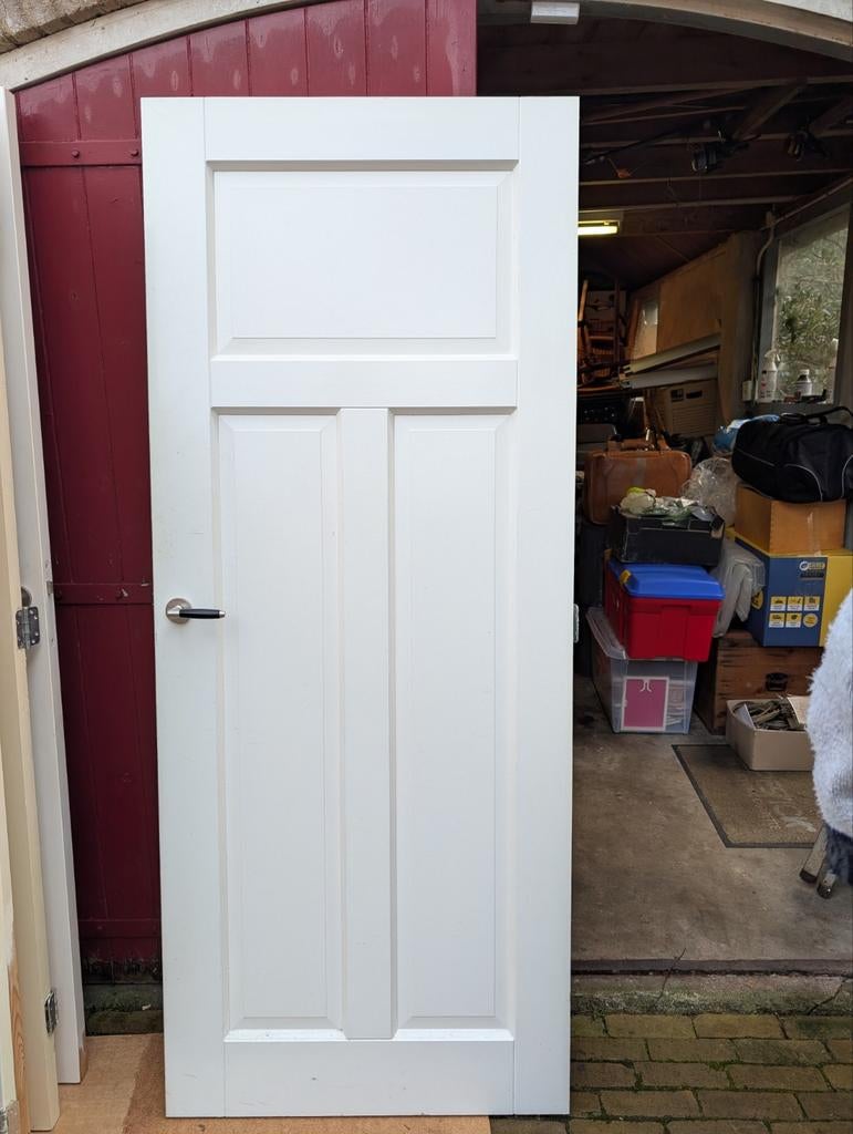 Witte paneeldeur 82,5 x 200 cm en 72,5 x 201 cm, Doe-het-zelf en Verbouw, Deuren en Horren, Gebruikt, Binnendeur, 200 tot 215 cm