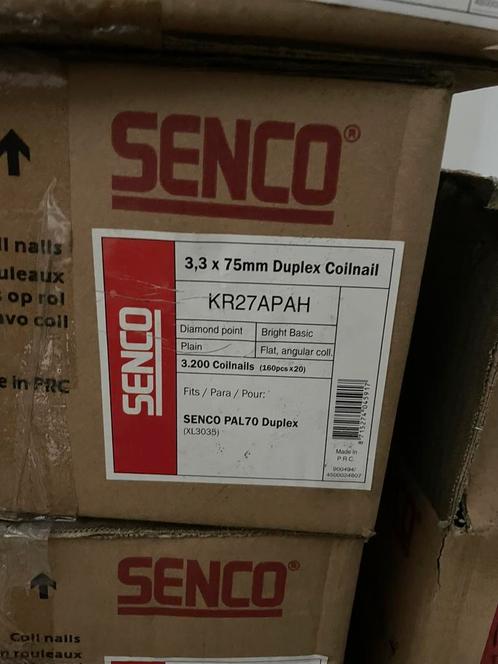 Senco Coilnails Duplex 3,3 X 75 mm Blank - KR27APAH, Doe-het-zelf en Verbouw, Dakpannen en Dakbedekking, Nieuw, Dakleer, Zwart