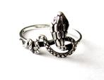 925 Zilveren slang snake slangen ring maat 18,5-19, Ophalen, 18 tot 19, Zo goed als nieuw, Dame of Heer