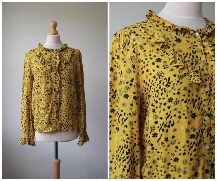 Pom Amsterdam - mooie blouse / geel / maat 38, Kleding | Dames, Blouses en Tunieken, Zo goed als nieuw, Maat 38/40 (M), Geel, Verzenden