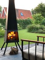 Zwarte Tuinkachel met Lange Schoorsteen- Sfeervol & Duurzaam, Tuin en Terras, Ophalen, Nieuw