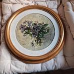 Schilderij boeket stilleven rond kader romantisch verfijnd, Antiek en Kunst, Ophalen of Verzenden