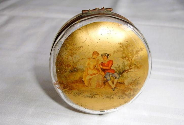 ﻿VICTORIAANS GLAS BONBONNNIERE / PEPERMUNT DOOS - wvq, Antiek en Kunst, Antiek | Glas en Kristal, Verzenden