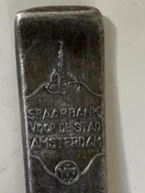 Theelepeltje : Spaarbank voor de stad Amsterdam 1961, Antiek en Kunst, Antiek | Bestek, Ophalen of Verzenden