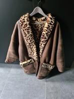 Reversible vintage lammy coat jas leather leer leopard mt M, Kleding | Dames, Jassen | Winter, Maat 38/40 (M), Bruin, Ophalen of Verzenden