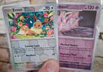 Eevee en Sylveon reverse holo! (Setje van 2 kaarten), Ophalen of Verzenden, Zo goed als nieuw