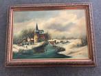 Olieverfschilderij op doek Winters Landschap  R. Korst, Ophalen