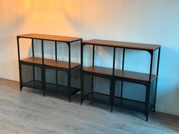 Industriële kasten set – staal & hout beschikbaar voor biedingen