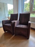 Twee, bruine, stoffen fauteuils van Leolux., Ophalen, Gebruikt, 75 tot 100 cm, 50 tot 75 cm