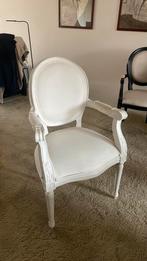 Witte medaillonstoel, Huis en Inrichting, Stoelen, Ophalen, Gebruikt, Wit, Eén
