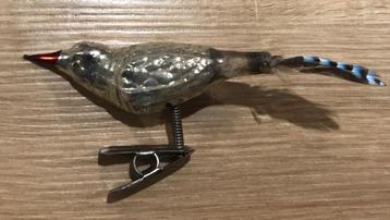 Zilverkleurige vogel kerstboomknijper beschikbaar voor biedingen