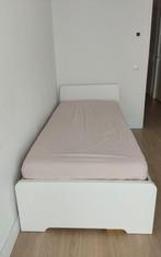 IKEA Single Bed (ASKVOLL) with Slatted Base + Mattress, Ophalen, 90 cm, Eenpersoons, Wit