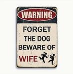 Wanddecoratiebord - WARNING, Ophalen of Verzenden, Nieuw