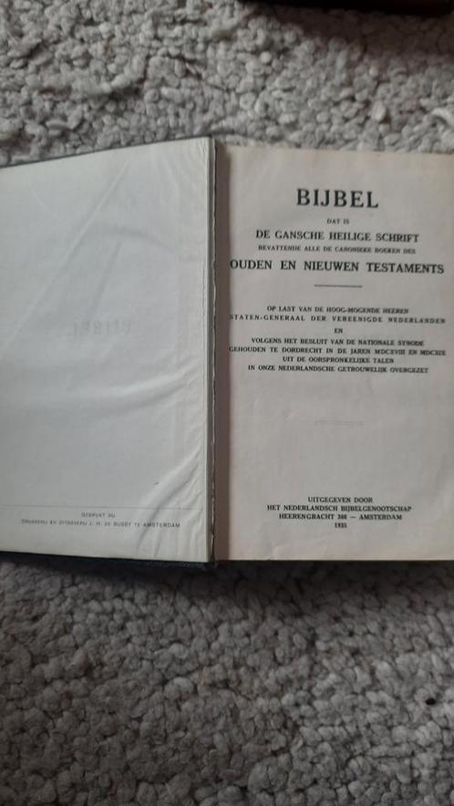 Oude Bijbel - Statenvertaling - 1935, Antiek en Kunst, Antiek | Boeken en Bijbels, Ophalen of Verzenden