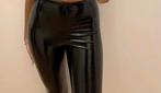 Glimmende Zwarte Leren Legging maat M, Kleding | Dames, Leggings, Maillots en Panty's, Verzenden, Zo goed als nieuw, Zwart, Legging