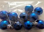 10 blauwe kerstballetjes, Onbekend, Ophalen of Verzenden, Zo goed als nieuw, Losse verkoop