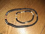 Heishi ketting en armband zwart/wit/bruin., Ophalen of Verzenden, Gebruikt, Zwart, Overige materialen