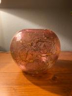 Glasgeblazen Vaas - Roze/Rood Gemarmerd (ZGAN), Huis en Inrichting, Woonaccessoires | Vazen, Ophalen of Verzenden, Minder dan 50 cm