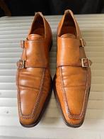 SANTONI - LEREN DUBBELE GESPSCHOEN Maat 41, Overige kleuren, Ophalen of Verzenden, Santoni, Gespschoenen