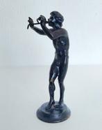 Antiek 19e eeuw Grand Tour Bronzen Beeld Fluitspelende Faun, Verzenden, Brons