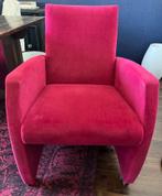 4 Eetkamerstoelen, in velours fuchsia, Huis en Inrichting, Stoelen, Ophalen, Gebruikt, Overige kleuren, Vier