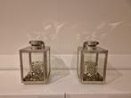 2 windlichten met inhoud Riviera Maison, Huis en Inrichting, Ophalen, Zo goed als nieuw, Overige materialen, Minder dan 25 cm