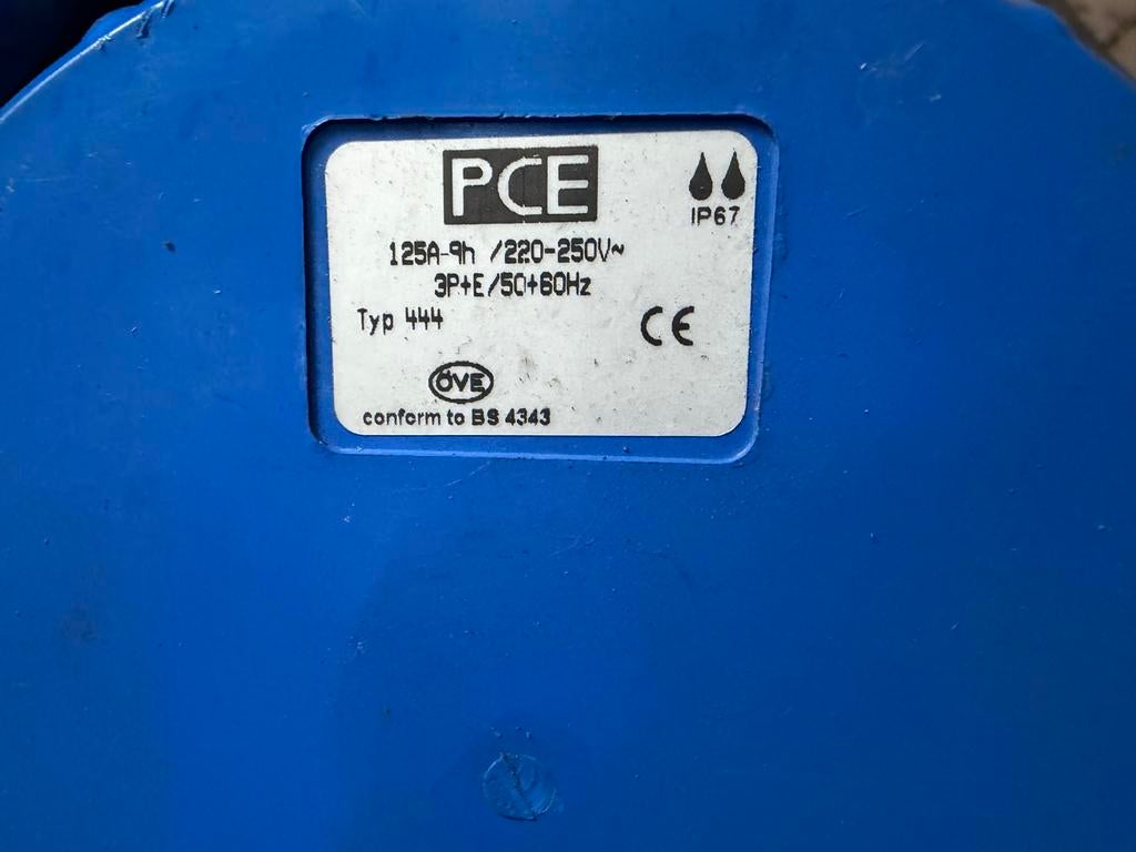 PCE Stekkers 125A 3P+E 50/60Hz IP67, Ophalen of Verzenden