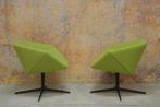 ZGANieuw! 2 groene stoffen Montis Ella design draaifauteuils, Huis en Inrichting, Fauteuils, Metaal, Montis, Design, Montis