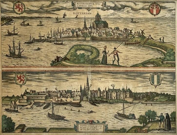 210. Kopergravure, Gouda en Rotterdam, 1581–1617, Antiek en Kunst, Kunst | Etsen en Gravures, Ophalen of Verzenden