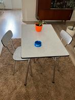 Vintage formica eetkamerset jaren 50/60, Ophalen, Zo goed als nieuw, 4 tot 6 stoelen
