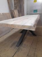 Boomstamtafel / tafel met zware matrixpoot 210x90, 200 cm of meer, 50 tot 100 cm, Nieuw, Rechthoekig