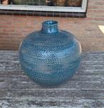 Mica Decorations vaas/fles Gabriel blauw, Huis en Inrichting, Ophalen, Blauw, Aardewerk of Porselein, Zo goed als nieuw