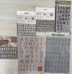 STENCILS, Cijfers en Alfabet, Stamperia, Artemio, 6 stuks, Hobby en Vrije tijd, Verzenden, Zo goed als nieuw, Overige thema's