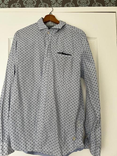 Scotch & Soda wit blauw overhemd maat XL, Kleding | Heren, Overhemden, Zo goed als nieuw, Halswijdte 43/44 (XL), Wit, Ophalen of Verzenden